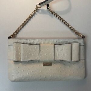 Kate Spade Ivory Bow Crossbody with Gold Chain